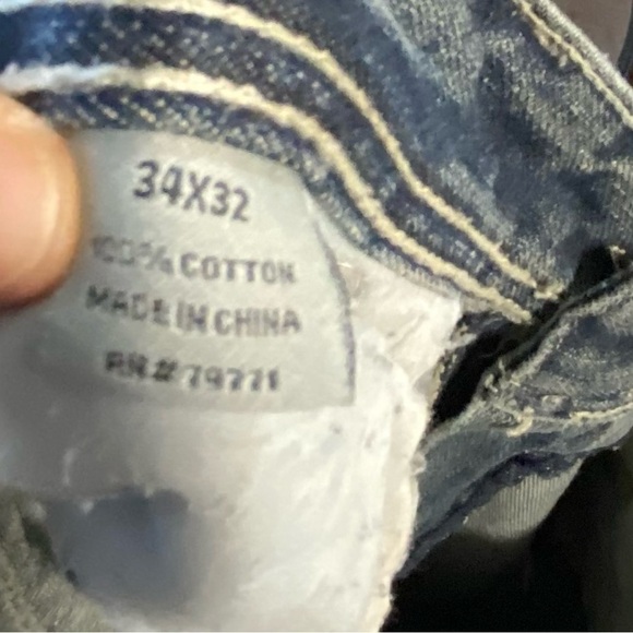 Jordan Craig Men’s Distressed  Blue Jeans Size 34x33 Studded Pocket - Picture 11 of 14